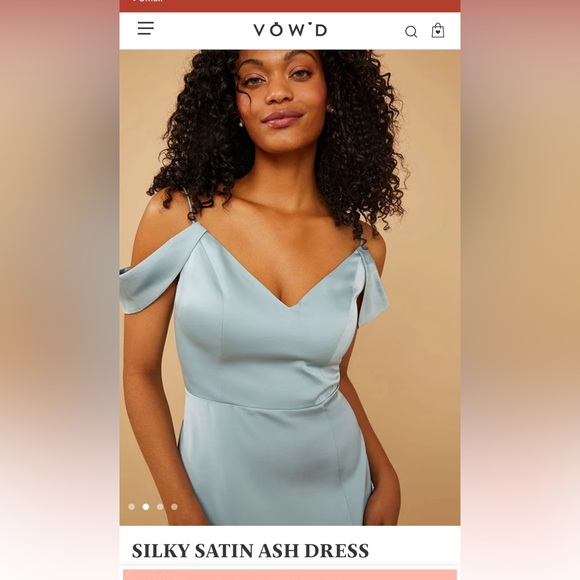 Silky Satin Ash Dress (color Fog) - Picture 2 of 5